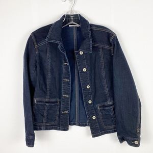 Chico’s platinum jean button up jacket